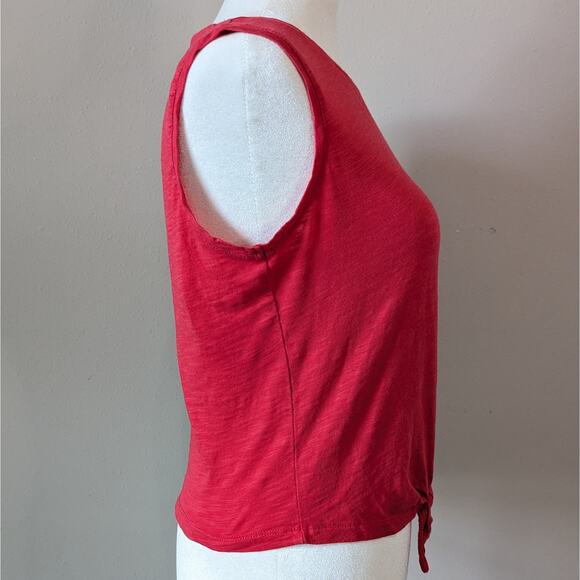 Sanctuary Cherry Red Tie Front Sleeveless Scoop Neck Tank Top Size Small - Picture 3 of 7
